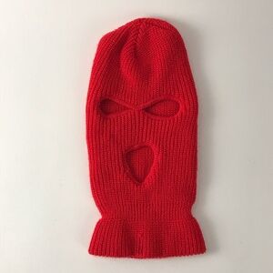Retro Red Knit Three Hole Ski Mask youth